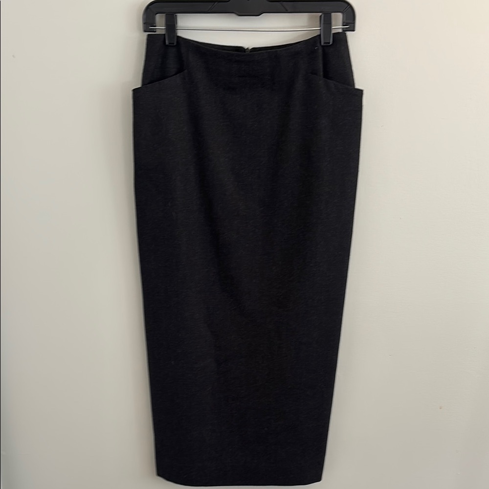 Gray Midi Pencil Skirt for Work